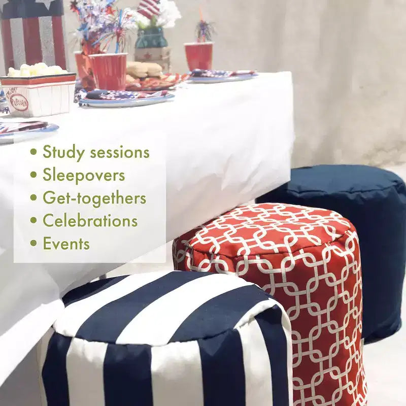 Majestic Home Goods,Pouf à rayures verticales