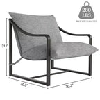 Fauteuil d'appoint moderne type "Sling", Siège polyvalent, Fauteuil de salon douillet, Chaise paresseuse compacte et durable, pour Salon, Bureau et Détente