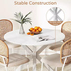 Ensemble de salle à manger Zevemomo 5 pièces mi-siècle pour 4 à 6 personnes, plateau de table en MDF avec pieds en métal, ensemble de table à manger et table basse sur pied