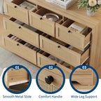 Commode à 7 tiroirs en rotin pour chambre à coucher, commodes et chiffonniers modernes de style ferme, organisateur de rangement en bois pour placard, salon, entrée