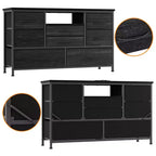 Meuble TV pour chambre à coucher, table console TV avec 8 tiroirs et étagères ouvertes pour salon, couloir
