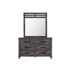 Miroir blanc HomeStock aux lignes épurées et modernes, un accent élégant pour une chambre à coucher au look frais et lumineux