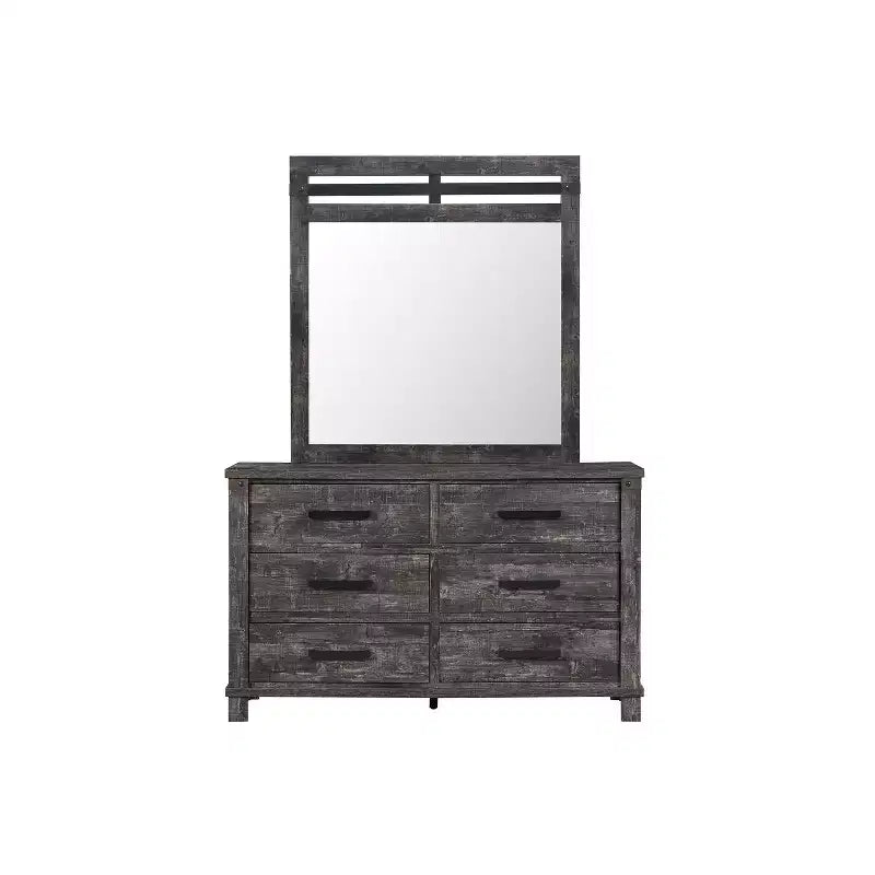 Miroir blanc HomeStock aux lignes épurées et modernes, un accent élégant pour une chambre à coucher au look frais et lumineux