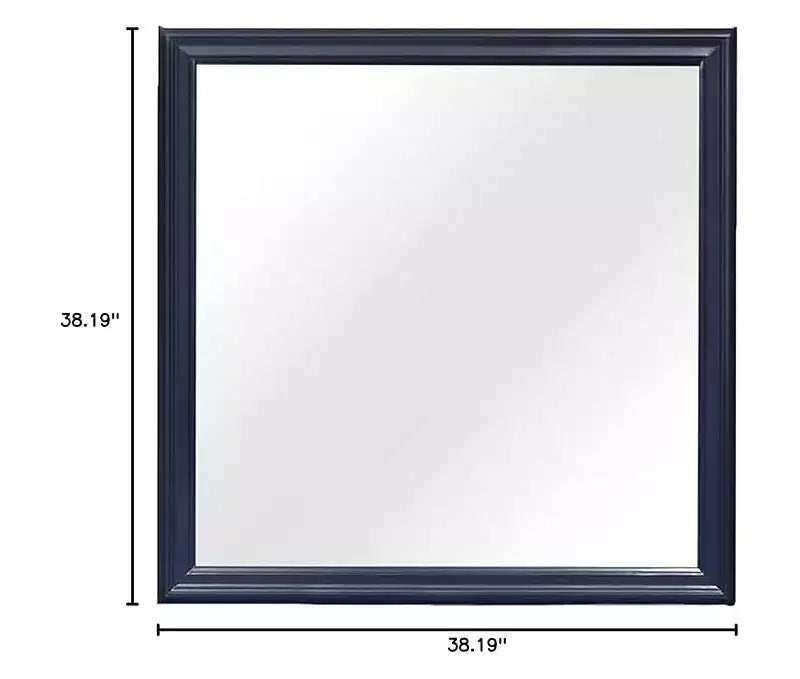 Miroir HomeStock encadré bleu au design traditionnel Louis Philippe – Grand miroir de chambre moderne