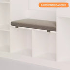 Étagère à livres pour enfants à 6 compartiments, meuble de rangement pour jouets avec coussin d'assise, étagère de rangement pour jouets grande taille, sur pied, pour chambre d'enfant, salon, bureau, blanc