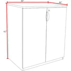 HomeStock Armoires de rangement utilitaires en bois d'acajou de 180 cm de hauteur et 90 cm de largeur avec 2 portes et 3 étagères