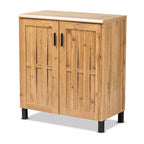 HomeStock 35.1 in H and 15.7 in.W Wood Utility Storage Cabinets with 2 -Doors and 2 Shelves