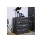 HomeStock GUNMETAL CABINET&W THREE DRAWERS