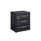 HomeStock CABINET GUNMETAL À TROIS TIROIRS