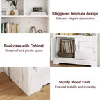 Bibliothèque en bois, bibliothèque avec portes, étagère de rangement pour chambre, convient pour la chambre, le salon, la maison, le bureau