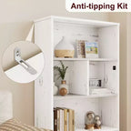 Bibliothèque en bois, bibliothèque avec portes, étagère de rangement pour chambre, convient pour la chambre, le salon, la maison, le bureau