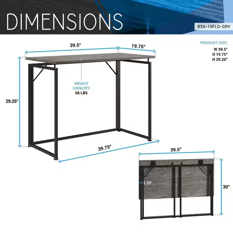 Bureau informatique Okak 39 pouces peu encombrant, bureaux de bureau à domicile avec pieds en métal, bureau debout pour salon, salle de lecture, bureau d'étude