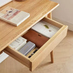 Okak 31.5/39IN Bureaux modernes en bois massif pour la maison, bureau debout avec 1 tiroir, bureau d'écriture pour salon, salle de lecture, bureau d'étude