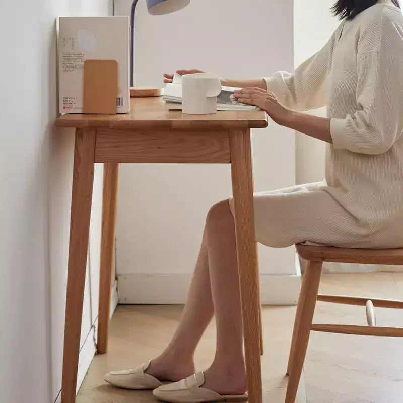 Okak 31.5/39IN Bureaux modernes en bois massif pour la maison, bureau debout avec 1 tiroir, bureau d'écriture pour salon, salle de lecture, bureau d'étude