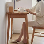 Okak 31.5/39IN Bureaux modernes en bois massif pour la maison, bureau debout avec 1 tiroir, bureau d'écriture pour salon, salle de lecture, bureau d'étude