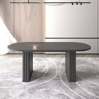 Table à manger extensible Okak 78IN pour 4-8 personnes, table de cuisine avec base à lattes en bois, table pliable pour salon, salle à manger
