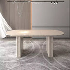 Table à manger extensible Okak 78IN pour 4-8 personnes, table de cuisine avec base à lattes en bois, table pliable pour salon, salle à manger
