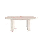 Table à manger extensible Okak 78IN pour 4-8 personnes, table de cuisine avec base à lattes en bois, table pliable pour salon, salle à manger
