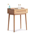 Okak 23.62IN Modern Wooden Standing Desk, Office Desk with 1 Large Drawer, Computer Desk for Home, Office, Classroom, Library, Oak
