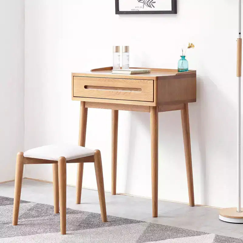 Okak Bureau debout moderne en bois de 23,62 po, Bureau de travail avec 1 grand tiroir, Bureau d'ordinateur pour la maison, le bureau, la salle de classe, la bibliothèque, Chêne