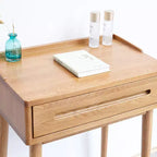 Okak Bureau debout moderne en bois de 23,62 po, Bureau de travail avec 1 grand tiroir, Bureau d'ordinateur pour la maison, le bureau, la salle de classe, la bibliothèque, Chêne