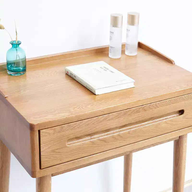 Okak Bureau debout moderne en bois de 23,62 po, Bureau de travail avec 1 grand tiroir, Bureau d'ordinateur pour la maison, le bureau, la salle de classe, la bibliothèque, Chêne
