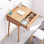 Okak Bureau debout moderne en bois de 23,62 po, Bureau de travail avec 1 grand tiroir, Bureau d'ordinateur pour la maison, le bureau, la salle de classe, la bibliothèque, Chêne