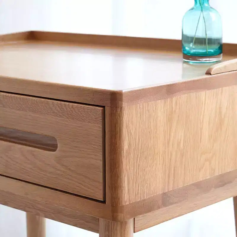 Okak Bureau debout moderne en bois de 23,62 po, Bureau de travail avec 1 grand tiroir, Bureau d'ordinateur pour la maison, le bureau, la salle de classe, la bibliothèque, Chêne
