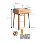 Okak Bureau debout moderne en bois de 23,62 po, Bureau de travail avec 1 grand tiroir, Bureau d'ordinateur pour la maison, le bureau, la salle de classe, la bibliothèque, Chêne