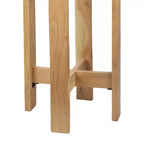 JONATHAN Y Elena Table d'appoint et table de boisson minimalistes en bois structuré avec plateau rond en marbre blanc (24 po)