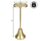 JONATHAN Y Irida 24 Table d'appoint et table basse design Art déco avec plateau rond martelé et base en forme de cloche