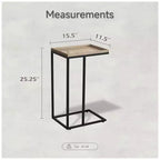 COZAYH Table d'appoint en bout de canapé, Meuble d'appoint avec plateau en rotin tissé, Noir