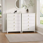 Commode 5 tiroirs, commode de chambre moderne en bois avec tiroirs de rangement, meuble TV de style ferme pour le salon, la chambre, le couloir
