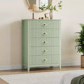 5-Drawer Dresser, Modern Wooden Bedroom Chest of Drawers With Storage Drawers, Farmhouse Style TV Stand for Living Room, Bedroom, Hallway