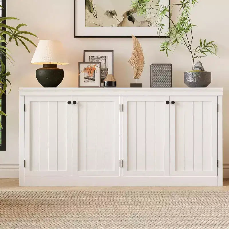 COZONY Buffet 4 portes de 160 cm, meuble de rangement moderne pour salon, salle à manger et bureau