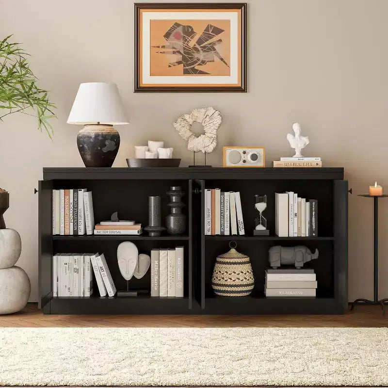 COZONY Buffet 4 portes de 160 cm, meuble de rangement moderne pour salon, salle à manger et bureau