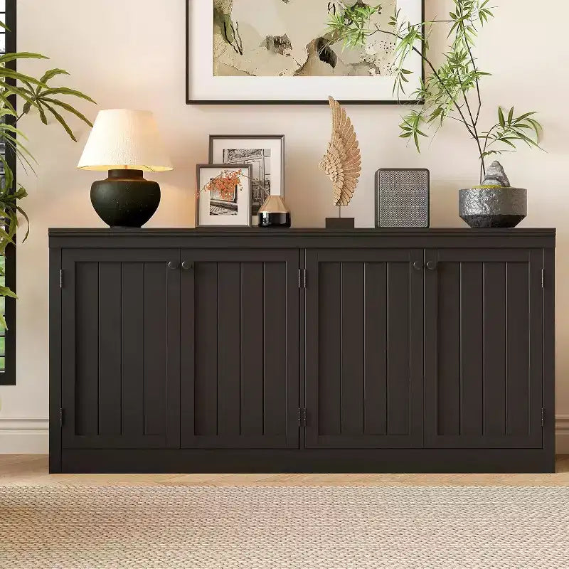 COZONY Buffet 4 portes de 160 cm, meuble de rangement moderne pour salon, salle à manger et bureau