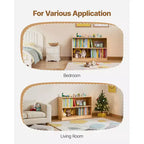 Étagère Montessori VEVOR, organisateur de rangement de jouets de 90 cm de large, meuble de rangement d'exposition pour enfants à 2 niveaux, mobilier de garderie, étagère pour enfants pour crèche, marron