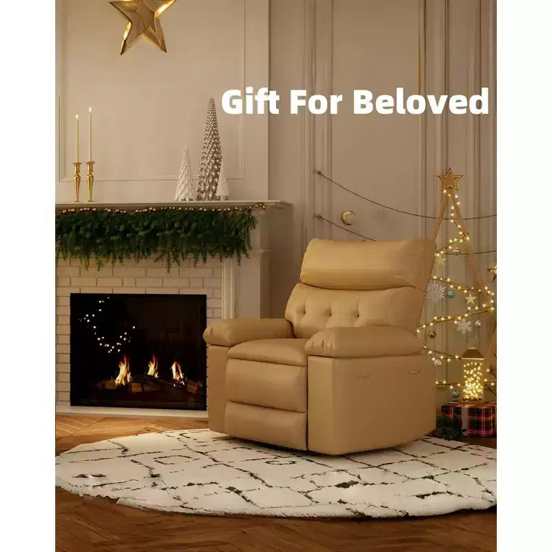 Fauteuil inclinable électrique à 360°, pivotant avec fonction chauffage et massage, en cuir PU (remplissage éponge 1,5X pour salon)