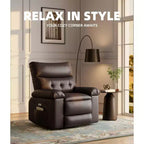 Fauteuil inclinable électrique à 360°, pivotant avec fonction chauffage et massage, en cuir PU (remplissage éponge 1,5X pour salon)