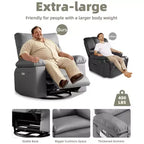 Fauteuil inclinable électrique à 360°, pivotant avec fonction chauffage et massage, en cuir PU (remplissage éponge 1,5X pour salon)