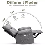 Fauteuil inclinable électrique à 360°, pivotant avec fonction chauffage et massage, en cuir PU (remplissage éponge 1,5X pour salon)