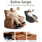 Fauteuil inclinable électrique à 360°, pivotant avec fonction chauffage et massage, en cuir PU (remplissage éponge 1,5X pour salon)