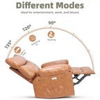 Fauteuil inclinable électrique à 360°, pivotant avec fonction chauffage et massage, en cuir PU (remplissage éponge 1,5X pour salon)