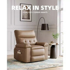 Fauteuil inclinable électrique à 360°, pivotant avec fonction chauffage et massage, en cuir PU (remplissage éponge 1,5X pour salon)