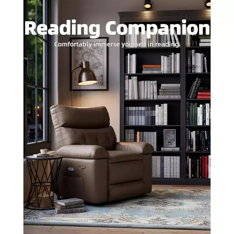 Fauteuil inclinable électrique à 360°, pivotant avec fonction chauffage et massage, en cuir PU (remplissage éponge 1,5X pour salon)