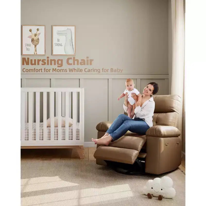 Fauteuil inclinable électrique à 360°, pivotant avec fonction chauffage et massage, en cuir PU (remplissage éponge 1,5X pour salon)
