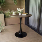 Okak Table de Cuisine Moderne 31,5 po pour 2-4 Personnes, Table de Salle à Manger Ronde avec Pied Central Stable, Petite Table pour Salon, Salle à Manger