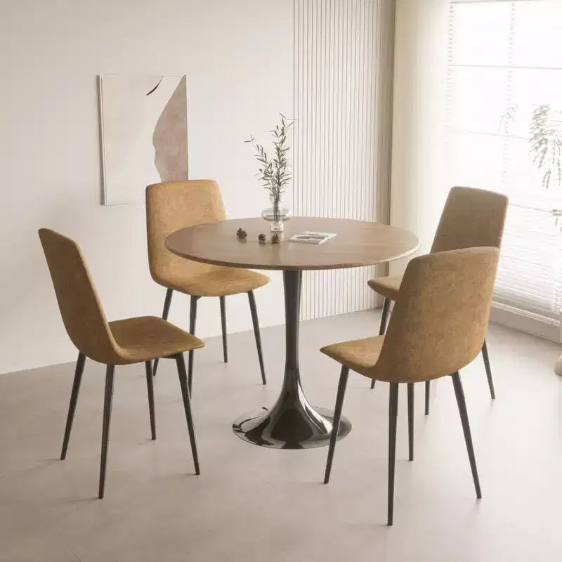 Okak Table de Cuisine Moderne 31,5 po pour 2-4 Personnes, Table de Salle à Manger Ronde avec Pied Central Stable, Petite Table pour Salon, Salle à Manger