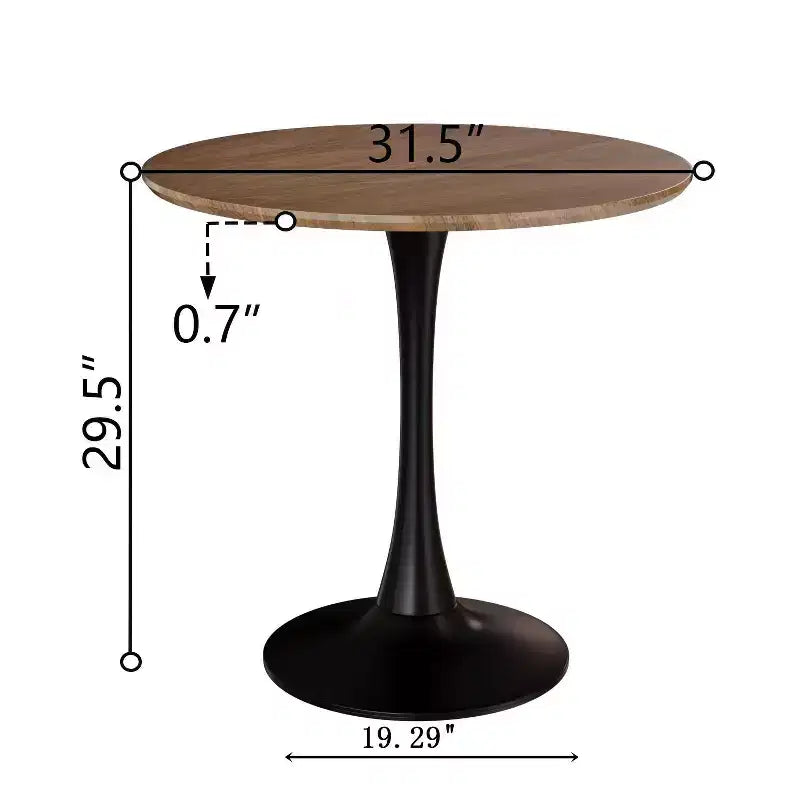 Okak Table de Cuisine Moderne 31,5 po pour 2-4 Personnes, Table de Salle à Manger Ronde avec Pied Central Stable, Petite Table pour Salon, Salle à Manger